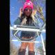 Goddess Nixie takes a massive shit while sitting on a potty chair outdoors in the winter. She wipes her ass and shows us her product on the ground when finished. Vertical format HD video. About 4 minutes.